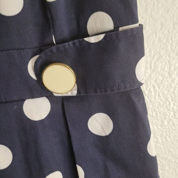 Eliza J Blue Polka Dot Dress Women's 4 Pleated Fit Flare Knee Length Sleeveless - Picture 4 of 13